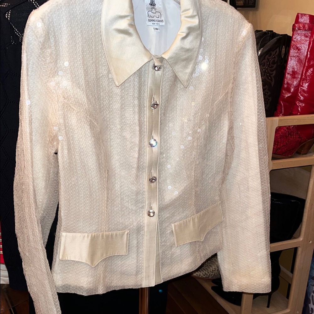 Elegant Ivory Sequin Blazer!